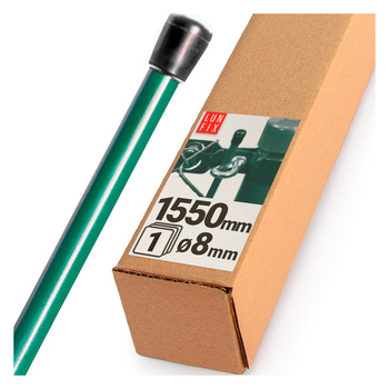 Pręt naciągowy fi8x1550 zielony PCV (1szt.)