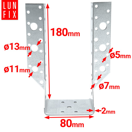 Wieszak belki 80x180 mm wspornik łącznik WB80