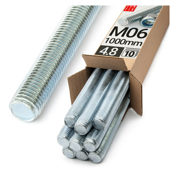 Pręt gwint. 4.8 ocynk zestaw M06x1000 (10 szt.)