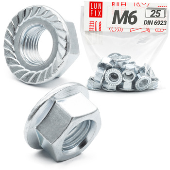Nakrętka kołnierzowa M6 DIN6923 ocynkowana 25szt.