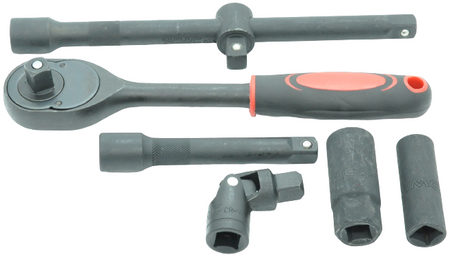 Zestaw narzędzi taboret łopata klucze skrzynka z narzędziami