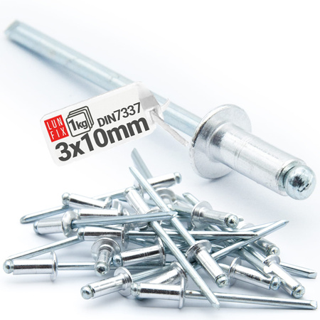 Nity zrywalne 3x10mm aluminiowo-stalowe 1kg