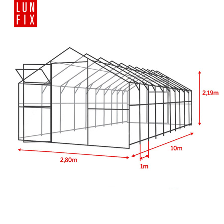 Konstr. stal. LUN FIX GARDEN 2,8x10m 20x40mm
