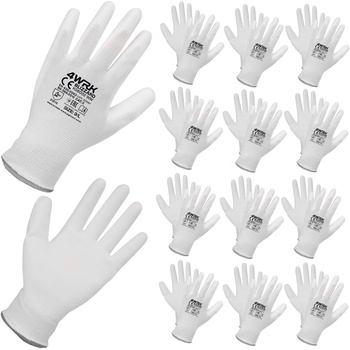Rękawice robocze białe poliuretan 9-L 12szt (1op)