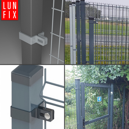 Obejma 100x100 końcowa grafit RAL 7035 komplet