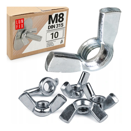 Nakrętka motylkowa M8 DIN315 ocynkowana 10szt.