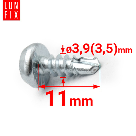 Wkręty samogwintujące 3,5x11mm pchełka pchełki do metalu W1PS 1000 szt.