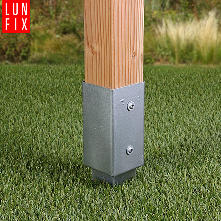 Zestaw podstawa słupa wbijana 9 cm + wkręty