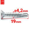 Wkręty samowiercące 4,2x19mm stożkowe ocynkowane DIN7504 1000szt.