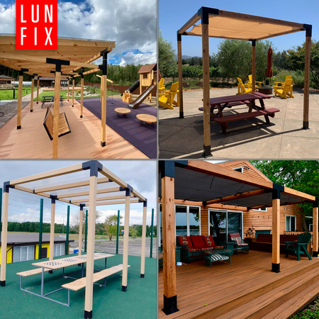 Zestaw łącznik kantówki 12x12cm kształt Y z wkrętami 8x40 mm