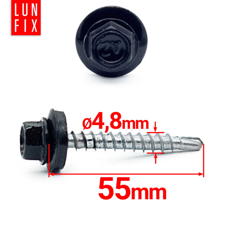 Wkręty farmerskie 4,8x55 samowiercące farmery czarne WFD 250szt.