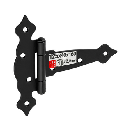 Ozdobny zawias trójkątny czarny 125x40x160x2,5 ZTO