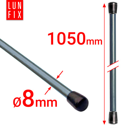 Pręt naciągowy fi8x1050 grafitowy PCV (1szt.)