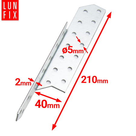 Łącznik krokwiowy LK3 ciesielski 210x40 mm LEWY 10szt.
