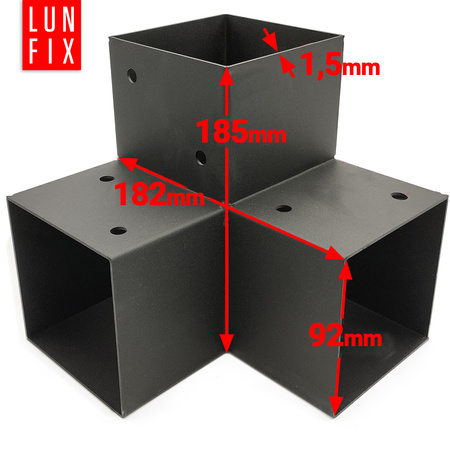 Łącznik belki kwadratowy Y 90x90mm wspornik do kantówek 3 końce