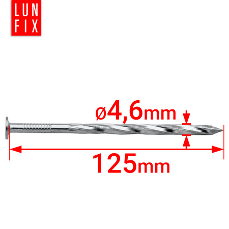 Gwoździe skręcane 4,6x125 mm 5 cali ocynkowane 1kg