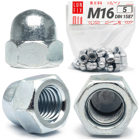Nakrętka kołpakowa M16 DIN1587 ocynkowana 5szt.