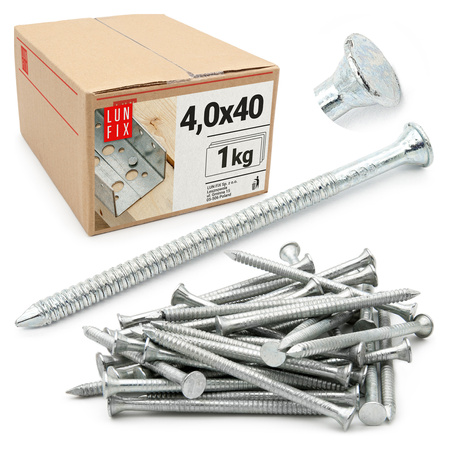 Gwoździe ciesielskie 4,0*40 anchor ocynk (1kg)