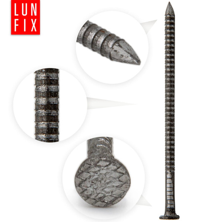 Gwoździe pierścieniowe 3x60 mm ciesielskie czarne 1kg