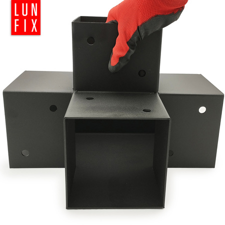 Łącznik belki kwadratowy X 100x100mm wspornik do kantówek 4 końce