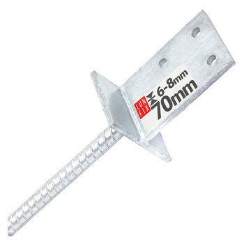 Podstawa słupa wpuszczana 70mm kotwa z prętem do betonu