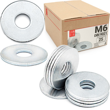 Podkładka okrągła M6 powiększona DIN9021 25szt.