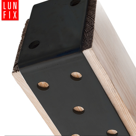 Podstawa słupa czarna typu U 70x120mm kotwa do przykręcania