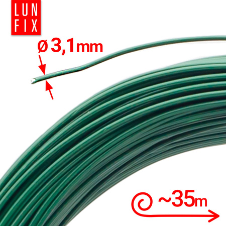 Drut ocynk PCV d/3,1 mm 1kg ~35m zielony (1kg)
