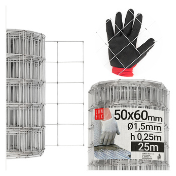 Siatka zgrzew (zbroje scian) 50x60 fi1,5 h0,25x25m