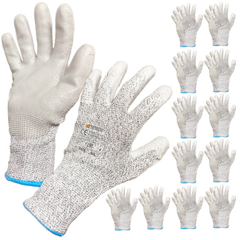 Rękawice robocze antyprzecięciowe bardzo mocne 10 XL 12szt.