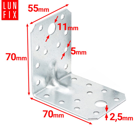 Kątownik z przetłoczeniem KP4 70x70x55x2,5 10szt.