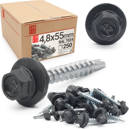 Wkret sam EPDM 4,8x55 7024 grafit (250szt)