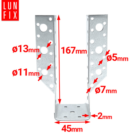 Wieszak belki 45x167 mm wspornik łącznik