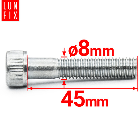 Śruba imbusowa OC DIN 912 M08x045 kl 8.8 (1kg)