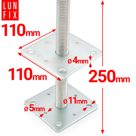 PSR2 Podstawa slupa reg gwint 110x110x250 (1szt.)