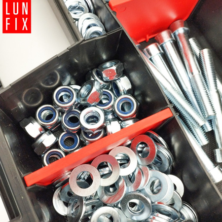 Śruby imbusowe nakrętki podkładki 390szt. M10 ocynkowane