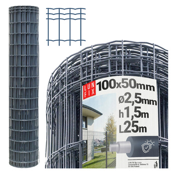 Siatka zgrzew 100*50 fi 2,5 PCV antra h1,5m (25mb)