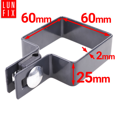 Obejma 60x60 koncowa grafit komplet (1kpl.)