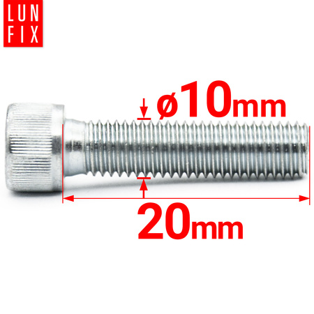 Śruba imbusowa OC DIN 912 M10x020-20 kl 8.8 (1kg)