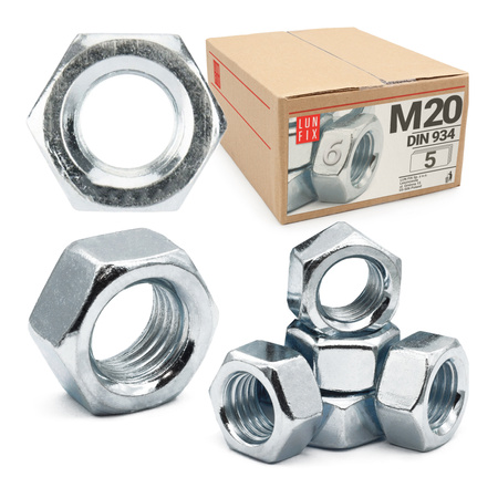 Nakrętka DIN 934 M20 kl 6 ocynk (5szt)