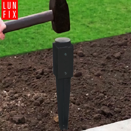 Podstawa słupa czarna wbijana 70x70 kotwa 750mm