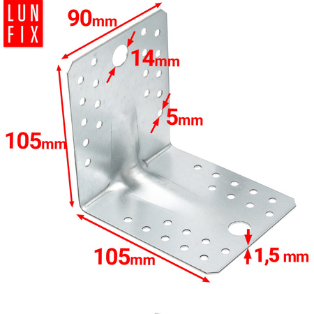KPS2 katownik z przetlocz. 105x105x90x1,5 (20szt)