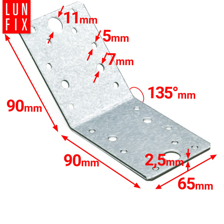 KLR3 katownik równoram 135st 90x90x65x2,5 (1szt.)