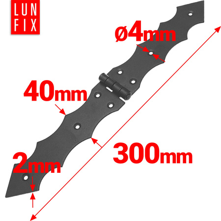 SZO3_0353 Zawias ozdobny 300x40x2,0 (1szt.)