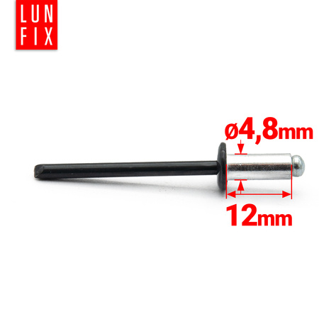 Nit alu stal zrywalny DIN7337 4,8x12 9005 (100szt)