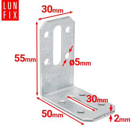 Kątownik regulowany dwustronny KRD1 50x55x30x2 mm 10szt.