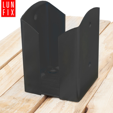 Podstawa słupa czarna przykręcana 101x150x2,5 kotwa