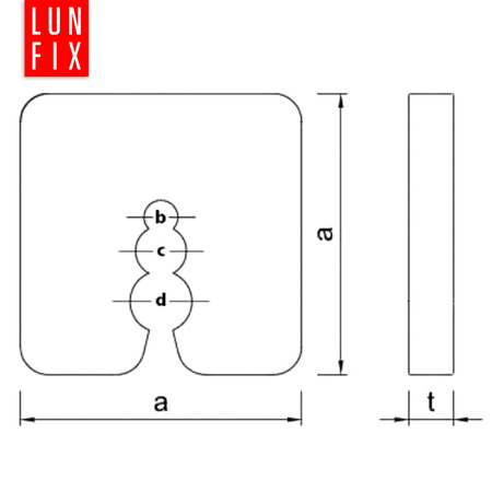 Podkładka dystansowa 4mm 50x50mm wyrównująca 50szt.