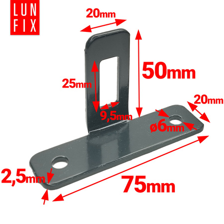 Łącznik typu "T" do mocowania paneli ogrodzeniowych ocynkowany RAL7016 antracyt