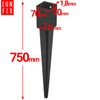 Podstawa słupa czarna wbijana 70x70 kotwa 750mm